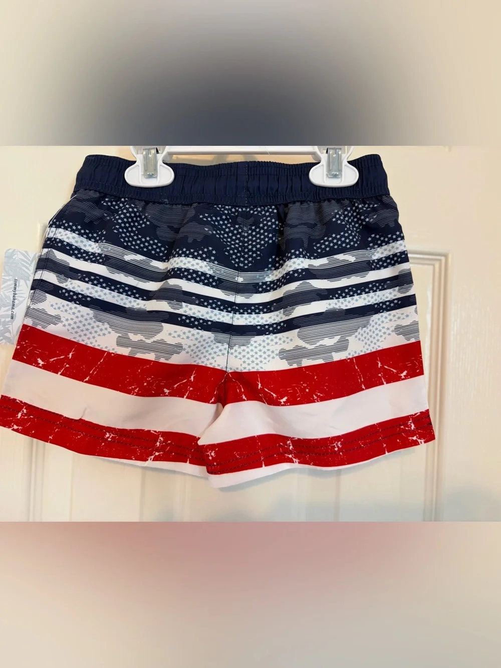 Tommy Bahama Boys 4T Swim Trunks NWT Red White Blue Flag USA